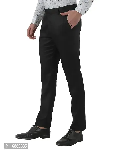 Inspire Clothing Inspiration Black Slim Fit Formal Trouser (Black)-thumb2