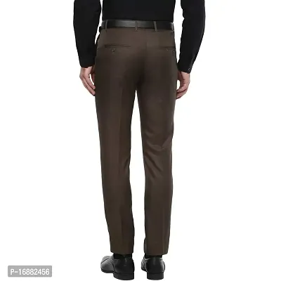 Inspire Men's Poly Viscose Jacu Slim Fit Formal Trouser (Brown; 34)-thumb4