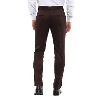 Inspire Brown Slim Fit Formal Trouser for Men-thumb3