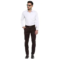 Inspire Brown Slim Fit Formal Trouser for Men-thumb4