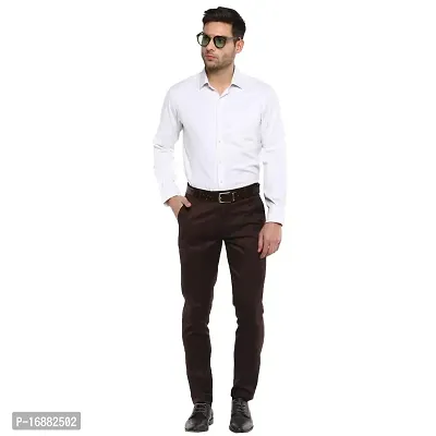 Inspire Brown Slim Fit Formal Trouser for Men-thumb5