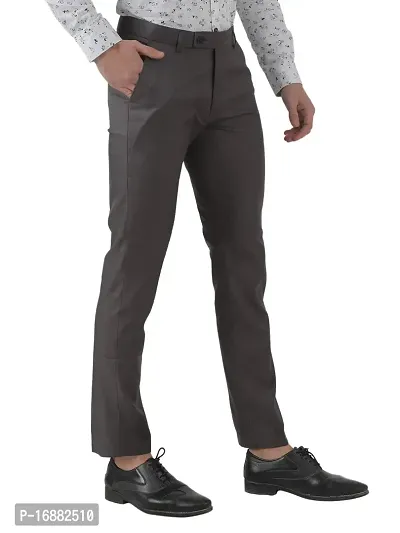 Inspire Jacu Grey Slim Fit Formal Trouser for Men (Grey)-thumb3