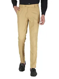 Playerz Pack Of 3 Slim Fit Formal Trousers (Grey, Khaki  Sky Blue)-thumb2