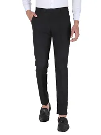 Playerz Pack Of 3 Slim Fit Formal Trousers (Beige, Black  Khaki)-thumb1