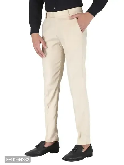 Playerz Pack Of 3 Slim Fit Formal Trousers (Beige, Black  Grey)-thumb3