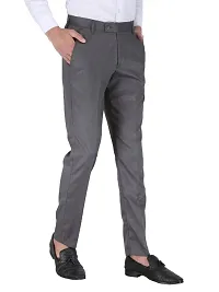 Playerz Pack Of 2 Slim Fit Formal Trousers (Blue  Grey)-thumb3