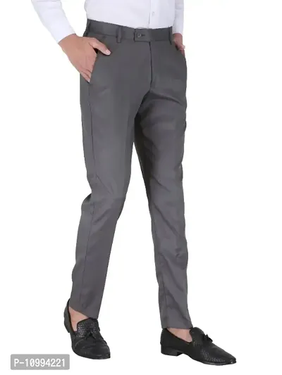 Playerz Pack Of 2 Slim Fit Formal Trousers (Blue  Grey)-thumb4