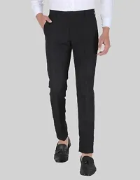 Playerz Pack Of 2 Slim Fit Formal Trousers (Black  Sky Blue)-thumb1