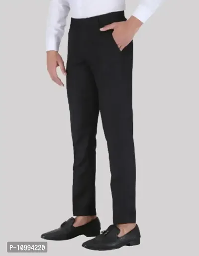 Playerz Pack Of 2 Slim Fit Formal Trousers (Black  Sky Blue)-thumb3