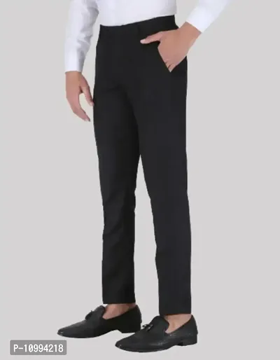 Playerz Pack Of 2 Slim Fit Formal Trousers (Black  Khaki)-thumb3