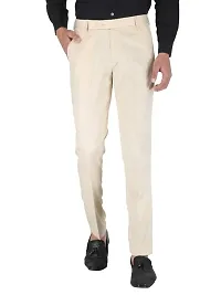 Playerz Pack Of 2 Slim Fit Formal Trousers (Beige  Blue)-thumb1