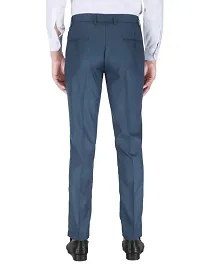 Playerz Pack Of 2 Slim Fit Formal Trousers (Beige  Blue)-thumb3