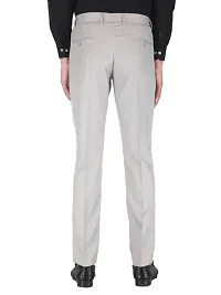 Playerz Light Grey Slim Fit Formal Trouser-thumb1