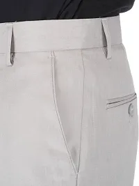 Playerz Light Grey Slim Fit Formal Trouser-thumb4