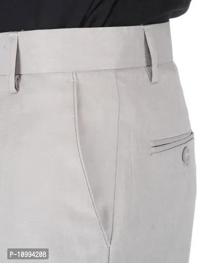 Playerz Light Grey Slim Fit Formal Trouser-thumb5