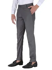 Playerz Grey Slim Fit Formal Trouser-thumb3