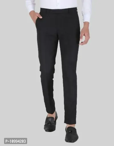 Playerz Black Slim Fit Formal Trouser-thumb0