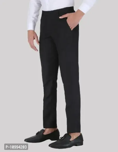 Playerz Black Slim Fit Formal Trouser-thumb2