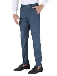 Playerz Pack Of 3 Slim Fit Formal Trousers (Black, Blue  Light Grey)-thumb2