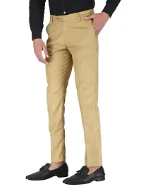 Playerz Pack Of 2 Slim Fit Formal Trousers (Khaki  Sky Blue)-thumb4