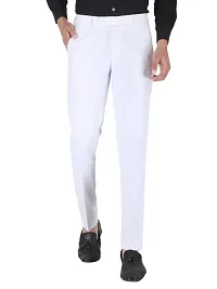 Playerz Pack of 2  Slim Fit Formal Trousers (Cream  White)-thumb2