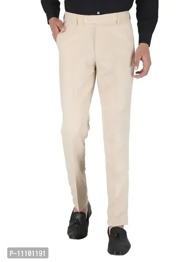 Playerz Pack of 2  Slim Fit Formal Trousers (Cream  Grey)-thumb2
