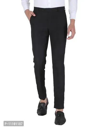 Playerz Pack of 2  Slim Fit Formal Trousers (Cream  Black)-thumb3
