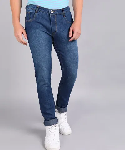 Stylish Regular Fit Blue Jeans For Men