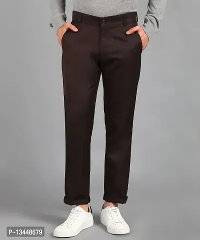 Playerz Brown Polyester Slim Fit Chinos-thumb0