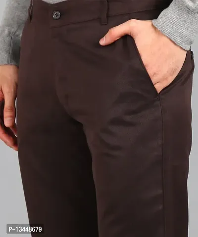 Playerz Brown Polyester Slim Fit Chinos-thumb5