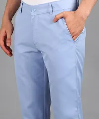 Playerz Sky Blue Polyester Slim Fit Chinos-thumb4