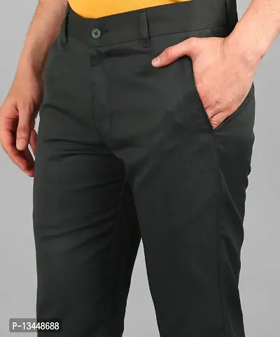 Playerz Military Green Polyester Slim Fit Chinos-thumb5