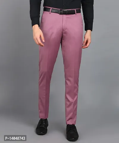 Playerz Pink Suhana Lycra Slim Fit Trouser-thumb0