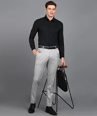 Grey Polyester Spandex Low Rise For Men-thumb2