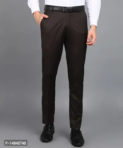 Playerz Brown Suhana Lycra Slim Fit Trouser