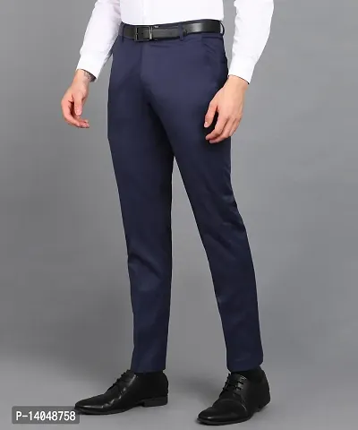 Playerz Blue Suhana Lycra Slim Fit Trouser-thumb2