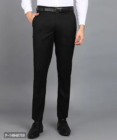 Playerz Black Suhana Lycra Slim Fit Trouser