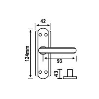 Onjecx Steel Premium Range Bathroom Door Lock Mortise Door Handle with Baby Latch Lock Black Silver Finish Keyless | Bathroom Lock Pack of 1 Set ( BL+ S05BBS )-thumb1