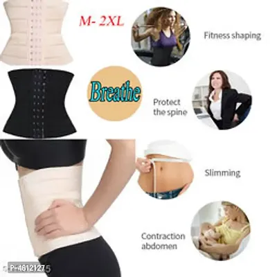 Air Breath Tummy Grip Belt Waist Trainer Trimmer and Slimming Corset 3 Hooks Girdle with Wire Support-thumb0