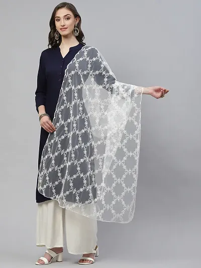 Trendy Attractive Net Embroidered Dupatta