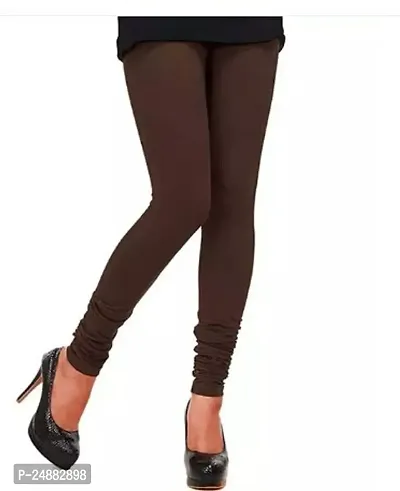 Stylish Brown Cotton Blend  Jeggings For Women-thumb0