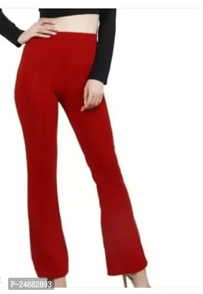 Stylish Red Cotton Blend  Jeans For Women