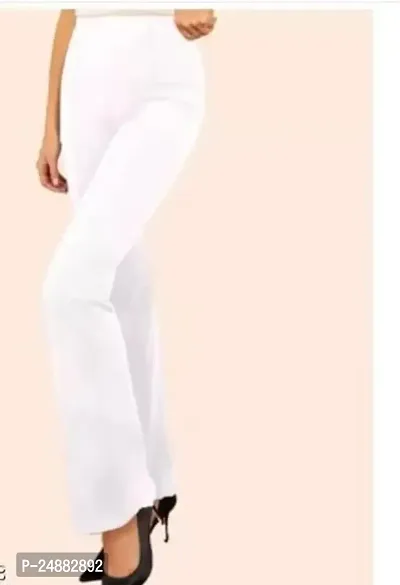 Stylish White Cotton Blend  Jeans For Women