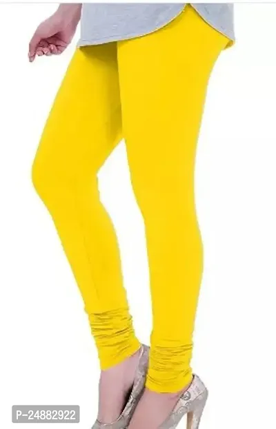Stylish Yellow Cotton Blend  Jeggings For Women