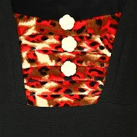 Truffles Girls Black Full Sleeves Round Neck With Tiger Print Sleeve Straight Tops-thumb2