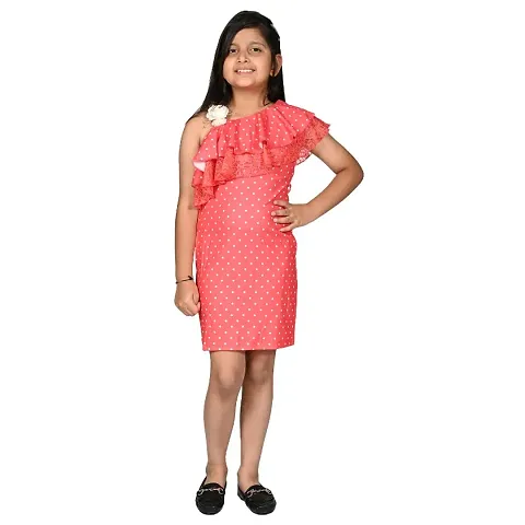 Girls Polka design Fancy Midi Dress