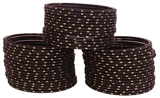 Rudra Enterprises Non-Precious Metal Base Metal with Polka Dots Glossy Finished Bangle Set For Women and Girls-thumb2