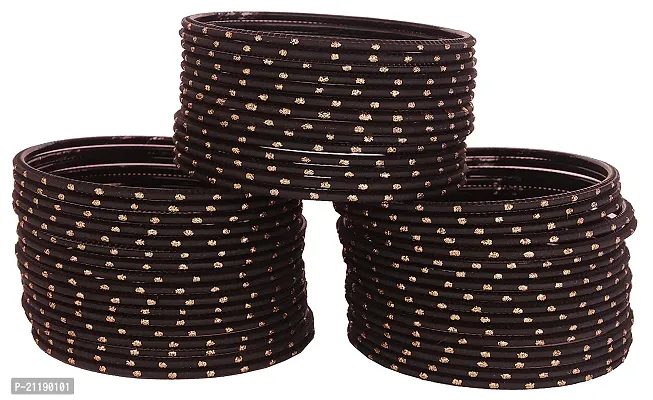 Rudra Enterprises Non-Precious Metal Base Metal with Polka Dots Glossy Finished Bangle Set For Women and Girls-thumb3