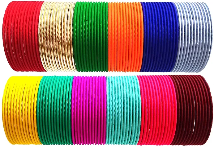 Hand Kkrafts Matt design Plain Bangle Set For Women And Girls (2.6)