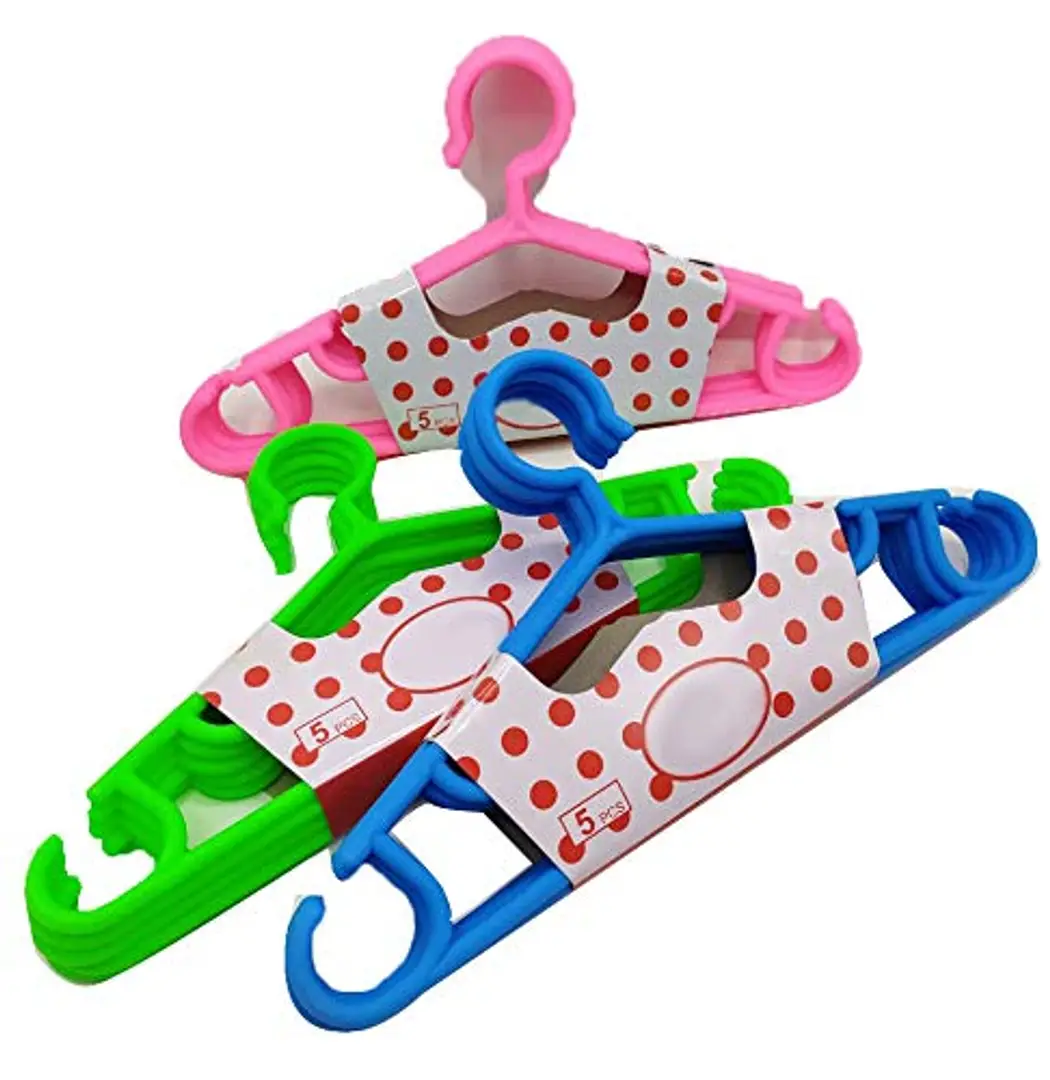 10 Pack Children's Hanger Plastic Tubular Kids Hangers Non Slip Clothes  Hanger Multicolour For Kids Babies